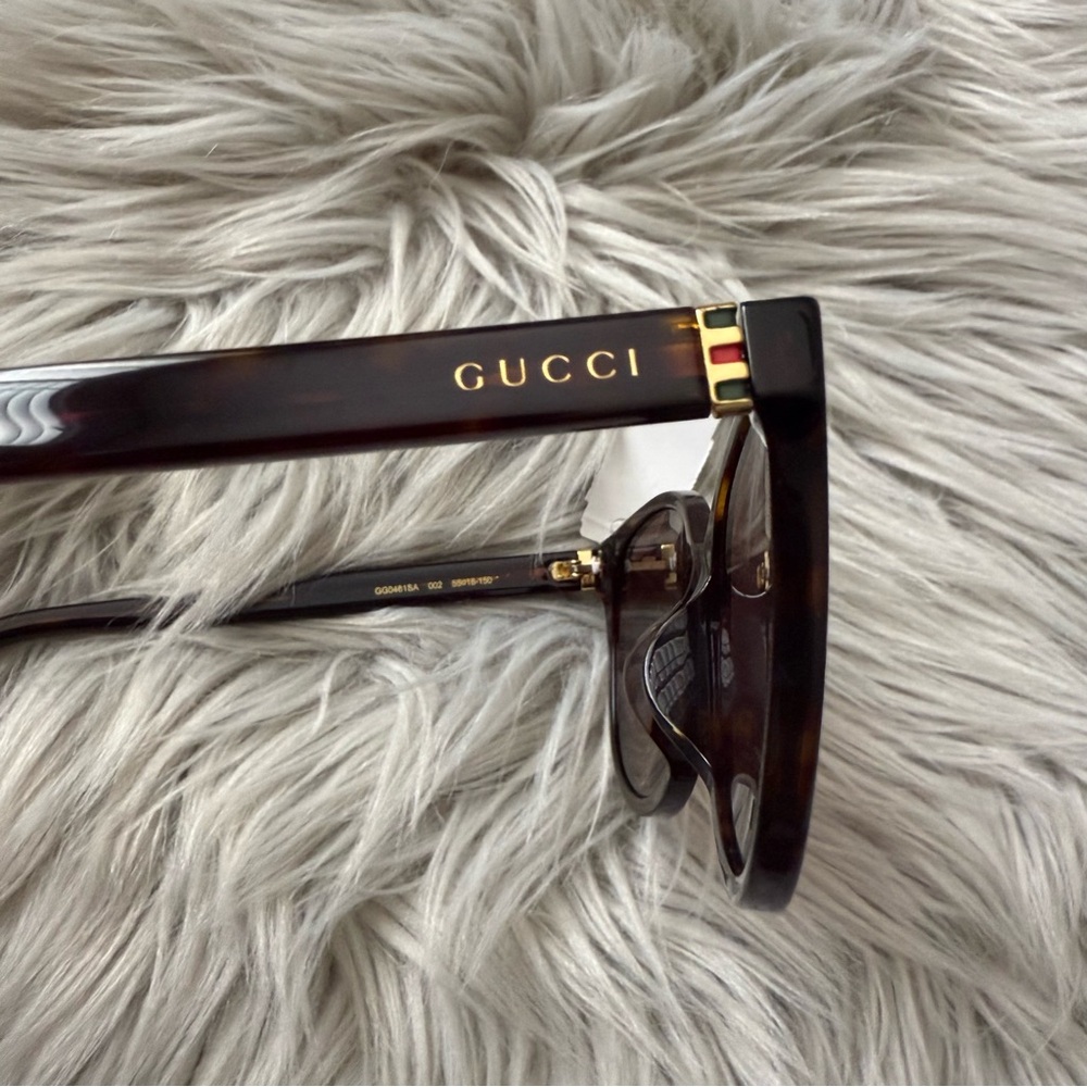 GUCCI GG0461SA Cat Eye Havana Tortoise Sunglasses NWT - Picture 7 of 13